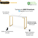 Ver imagem 2 de Aparador Buffet Cantinho do Café Estilo Industrial 100% Mdf Premium Branco e Pés em Metal Dourado