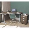 Mesa de Canto para Escritório com Gaveteiro 1161/1003 Teca Italia Kappesberg - 1
