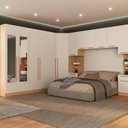 Ver imagem 1 de Guarda-Roupa Modulado Canto 7 Peças San Diego com Espelho Bege/Tauari/Off White