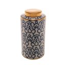 Ver imagem 1 de Potiche Decorativo Porcelana Azul/Branco 18X36Cm