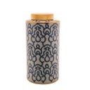 Ver imagem 2 de Potiche Decorativo Porcelana Azul/Branco 18X36Cm