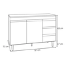 Balcão Gabinete para Pia 100cm Andreia Amendôa Branco Ajl - 5