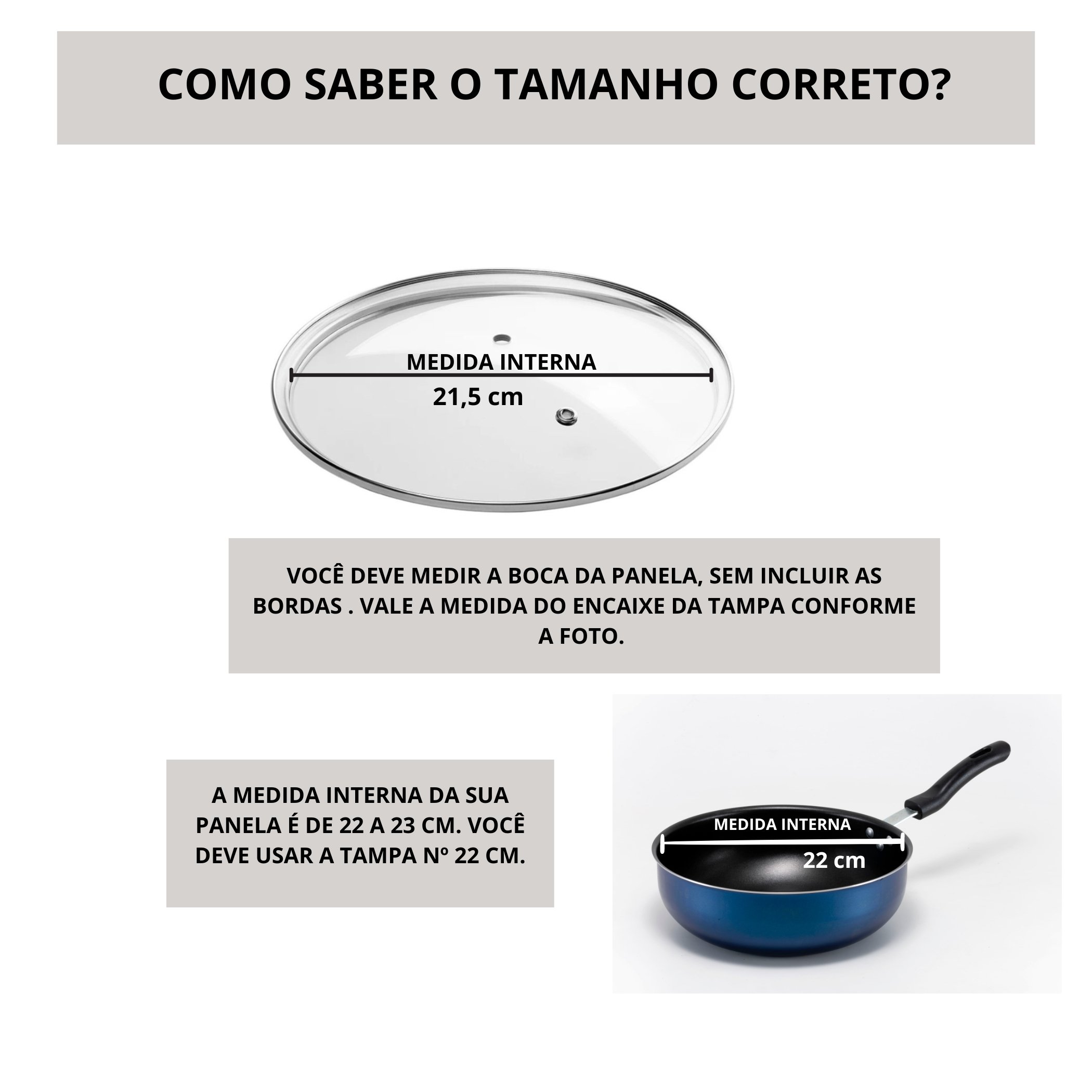 Tampa de Vidro Temperado Avulsa para Panela Caçarola Frigideira 22 Cm - 4