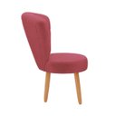 Ver imagem 4 de Kit 3 Poltronas para Recepção Camarim Sala de Jantar Ergonômica Tecido Veludo Pés de Madeira