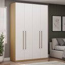 Ver imagem 1 de Guarda Roupa 4 Portas 3 Gavetas Ares Infinity Savana/Branco