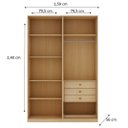 Ver imagem 5 de Guarda Roupa 4 Portas 3 Gavetas Ares Infinity Savana/Branco