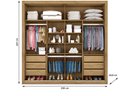 Ver imagem 3 de Guarda Roupa Casal 2 Portas 6 Gavetas Sevilha Amendoa - Made Marcs