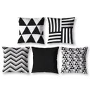 Ver imagem 1 de Kit 5 Almofadas Cheias 40cm X 40cm Decorativas Estampadas Digital Sala Sofá Quarto Geo Preto