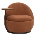 Ver imagem 6 de Poltrona Orgânica Kaira com Mesa Lateral Direita Base Fixa Preto Bouclé Terracota - Nexta Casa