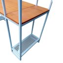 Ver mais imagens de Conjunto para Escritório Industrial Escrivaninha e Estante Lateral Ferro Branco e Madeira Cor Canela