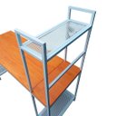 Ver imagem 4 de Conjunto para Escritório Industrial Escrivaninha e Estante Lateral Ferro Branco e Madeira Cor Canela