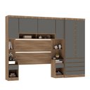 Ver mais imagens de Guarda-Roupa Dormitório Modulado Veneza Casal 158cm Queen - Avelã e Cinza Supremo Luciane M01