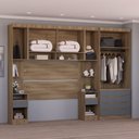 Ver imagem 2 de Guarda-Roupa Dormitório Modulado Veneza Casal 138cm - Avelã e Cinza Supremo - Luciane M01