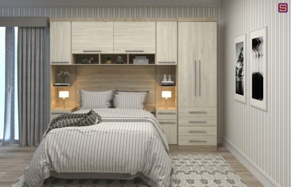 Guarda-Roupa Dormitório Modulado Master Casal 138cm - Avelã Rústico e Ártico Rústico - Luciane M01