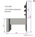 Ver imagem 5 de Bancada Gourmet Pérola Concreto 1,50M com Painel - Linha Suprema Luciane