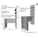 Ver imagem 3 de Bancada Gourmet Pérola Concreto 1,50M com Painel - Linha Suprema Luciane