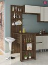 Ver imagem 2 de Bancada Gourmet Jade Nogueira Dourado 1,50M com Painel - Linha Suprema Luciane