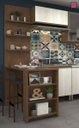 Ver imagem 3 de Bancada Gourmet Jade Nogueira Dourado 1,50M com Painel - Linha Suprema Luciane