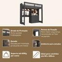 Ver imagem 6 de Cama Alta Infantil Juvenil 2 Portas com Escrivaninha Multifuncional Zwork Yescasa