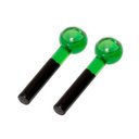 Ver imagem 2 de Esferas Grande de Vidro para Massagem Facial e Cromoterapia – Par - Bcmed-verde