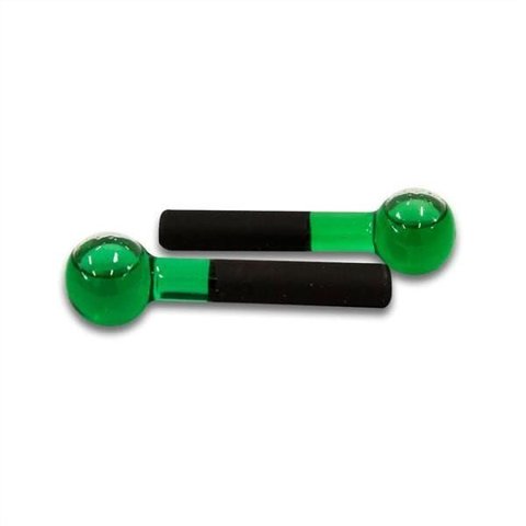 Esferas Grande de Vidro para Massagem Facial e Cromoterapia – Par - Bcmed-verde