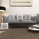 Ver imagem 3 de Kit 4 Almofadas Cheias 40cm X 40cm Decorativas Estampadas Digital Sala Sofá Quarto Mandala Bege