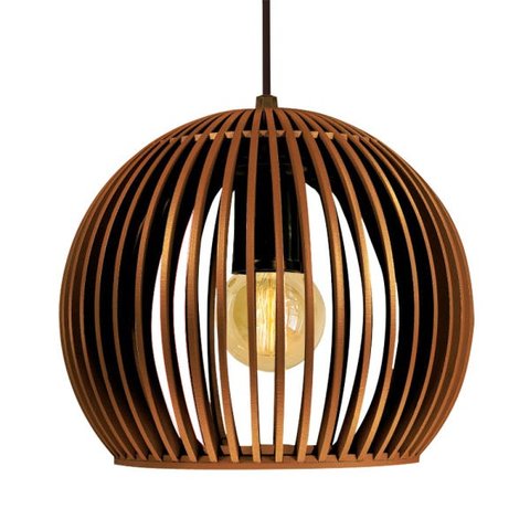 Luminária Ametista Pendente Decorativa em Madeira