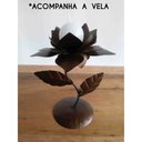Ver imagem 1 de Castiçal de Ferro Simples Barato para Decoração de Aparador e Mesa de Festa - Verniz