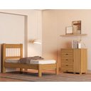Ver imagem 1 de Kit Cama Solteiro + Cômoda 4 Gavetas 1 Porta Sapateira Bela Nature de Mdf Design Moderno Ripado