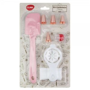 Kit Confeitaria 8 Peças Bicos Espátula Separador Gemas Clink