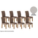 Ver imagem 1 de Conjunto: Mesa Sala Jantar Jade Kit 8 Un Imbuia/linho Esmeralda - Rufato