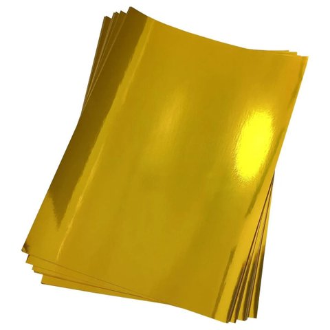 Vinil Adesivo Dourado Brilhante A4 135g À Prova D'água Filme Adesivo Glossy Pvc com 10 Folhas Master