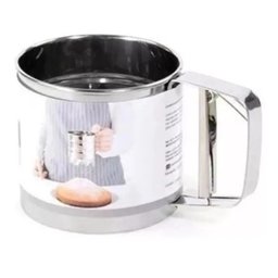 Polvilhador Caneca Peneira Gatilho Inox para Farinha Açúcar - 1