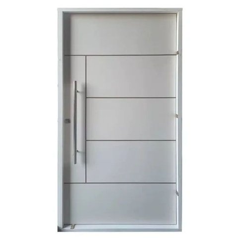 Kit Porta de Madeira Pivotante Lado Direito 210x102cm Branco Allo Esquadrias