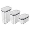 Kit 3x Pote Hermético Block Retangular Branco OU - 1