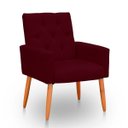Ver imagem 5 de Poltrona para Sala Reforçada Confortável Íris Suede Bordo Ads Decor Poltrona Cadeira Sala Quarto Dec