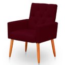 Ver imagem 1 de Poltrona para Sala Reforçada Confortável Íris Suede Bordo Ads Decor Poltrona Cadeira Sala Quarto Dec