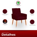 Ver imagem 3 de Poltrona para Sala Reforçada Confortável Íris Suede Bordo Ads Decor Poltrona Cadeira Sala Quarto Dec