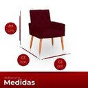 Ver imagem 6 de Poltrona para Sala Reforçada Confortável Íris Suede Bordo Ads Decor Poltrona Cadeira Sala Quarto Dec
