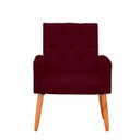 Ver imagem 4 de Poltrona para Sala Reforçada Confortável Íris Suede Bordo Ads Decor Poltrona Cadeira Sala Quarto Dec