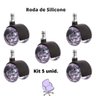 Kit 5 Rodinhas para Cadeira de Escritório Silicone Pino 11mm - 1