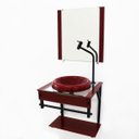 Ver imagem 3 de GABINETE DE VIDRO 45CM APX COM CUBA CHAPEU VERMELHO CEREJA