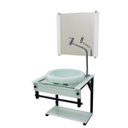Ver imagem 2 de GABINETE DE VIDRO 45CM APX COM CUBA CHAPEU BRANCO