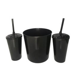 Almofada Porta Pipoca Amiga Pra Toda Vida:Estampado/Preto - 2