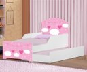 Ver imagem 4 de Bicama Infantil Tick Nuvens Meninas Adesivada Mdf Cama Auxiliar + Colchões