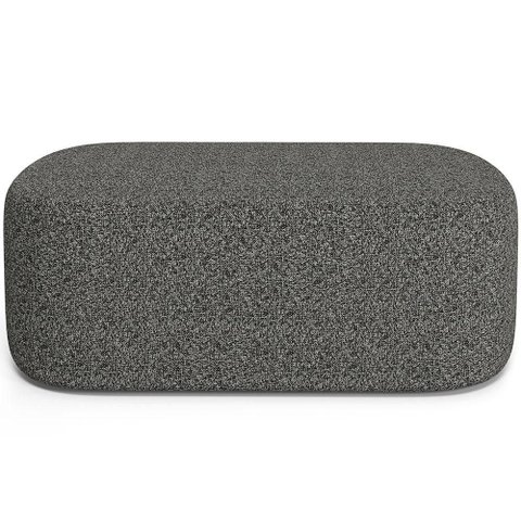 Puff Decorativo Orgânico para Living Quarto 100cm Doha W01 Linho Mescla Chumbo - Lyam Decor