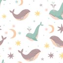Ver imagem 3 de Papel de Parede Infantil - Baleias Arte Destaque 3 Metros