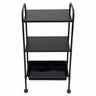 Mesa Carrinho Auxiliar com 1 Bandeja e 2 Prateleiras - Linha Black Para Barbearias - BCMED - 2