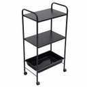 Ver imagem 1 de Mesa Carrinho Auxiliar com 1 Bandeja e 2 Prateleiras - Linha Black para Barbearias - Bcmed