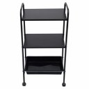 Ver imagem 2 de Mesa Carrinho Auxiliar com 1 Bandeja e 2 Prateleiras - Linha Black para Barbearias - Bcmed